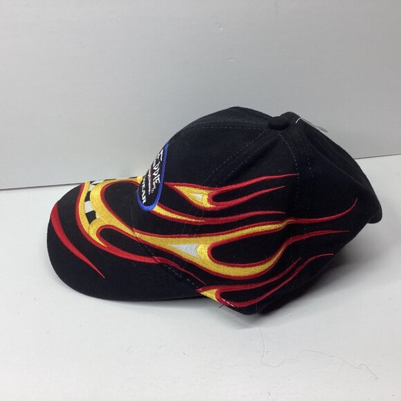 Fast Eddie Racewear Hat Men's One Size Black Flame Checkered Cap - Picture 2 of 5